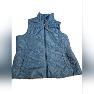 Made for Life Teal and White Quilted Vest